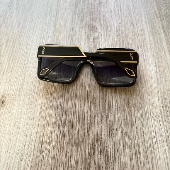 quay australia almost ready black polarized oversized square sunglasses eyewear